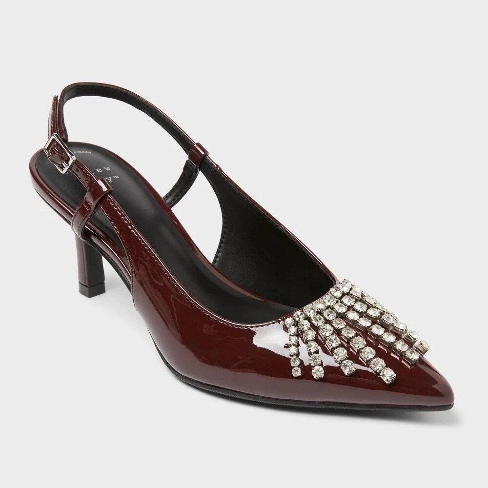 Women’s Serafina Heels with Memory Foam Insole - A New Day - Burgundy 11